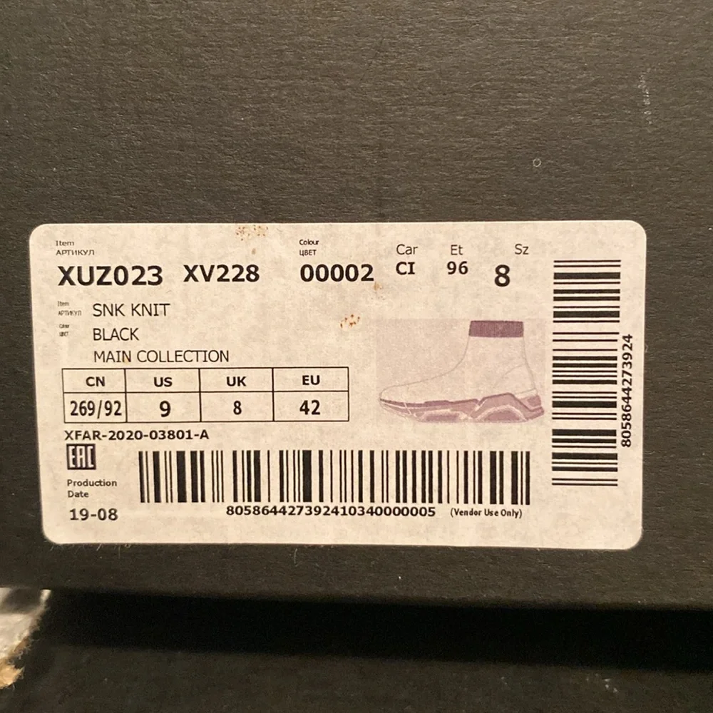 Brand New Armani Exchange Black Knit Sneakers…size 9 - Picture 8 of 10